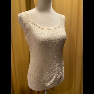 Victoria Secret Vintage Ivory Lace Bodysuit Top M